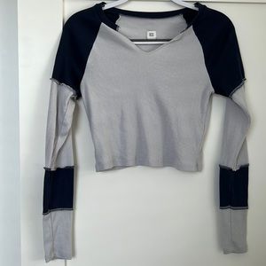 Patchwork long sleeve with stitch details